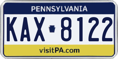 PA license plate KAX8122