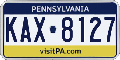 PA license plate KAX8127