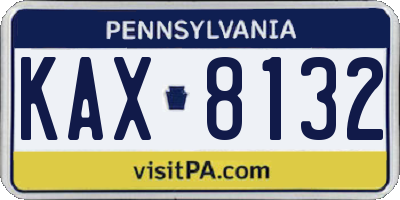 PA license plate KAX8132