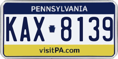 PA license plate KAX8139