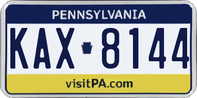 PA license plate KAX8144