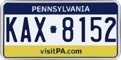 PA license plate KAX8152