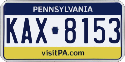 PA license plate KAX8153