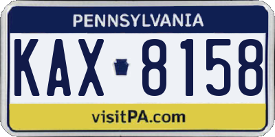 PA license plate KAX8158