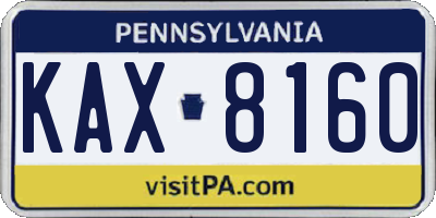 PA license plate KAX8160