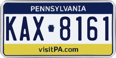 PA license plate KAX8161