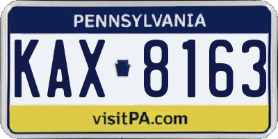 PA license plate KAX8163