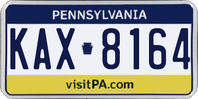 PA license plate KAX8164