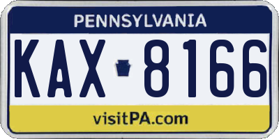 PA license plate KAX8166