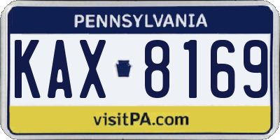 PA license plate KAX8169