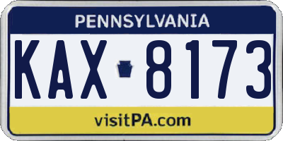 PA license plate KAX8173