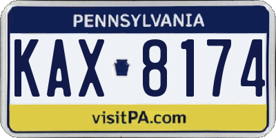 PA license plate KAX8174