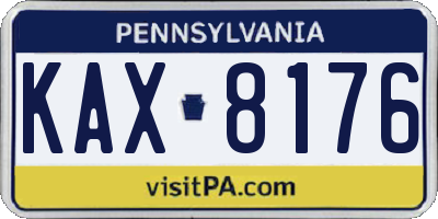 PA license plate KAX8176