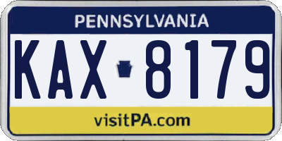 PA license plate KAX8179