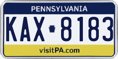PA license plate KAX8183