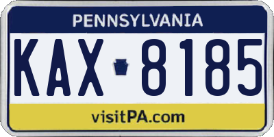 PA license plate KAX8185