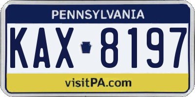 PA license plate KAX8197
