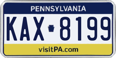 PA license plate KAX8199