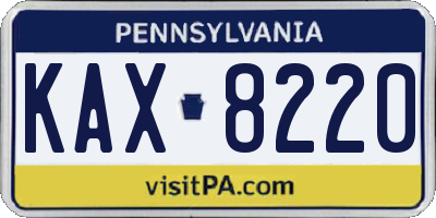 PA license plate KAX8220