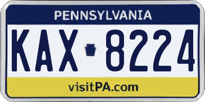 PA license plate KAX8224