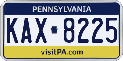 PA license plate KAX8225