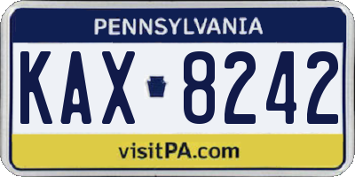 PA license plate KAX8242