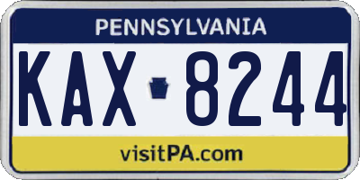 PA license plate KAX8244