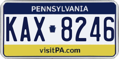 PA license plate KAX8246