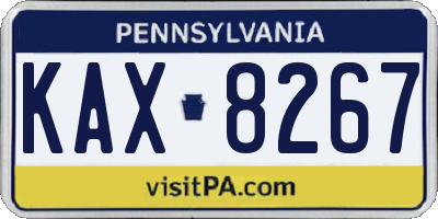 PA license plate KAX8267