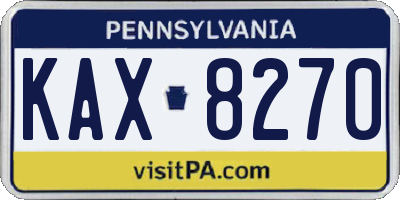 PA license plate KAX8270