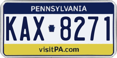 PA license plate KAX8271