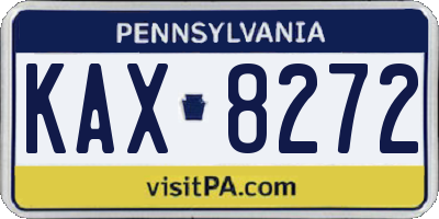 PA license plate KAX8272