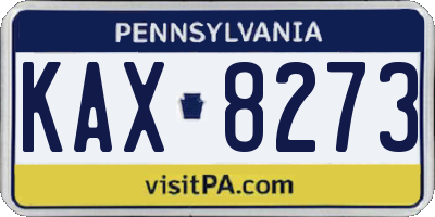 PA license plate KAX8273