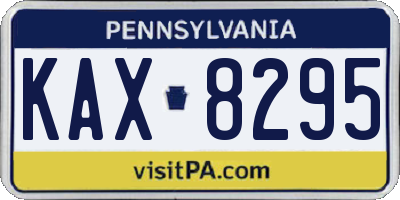 PA license plate KAX8295