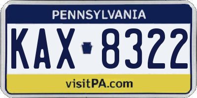PA license plate KAX8322