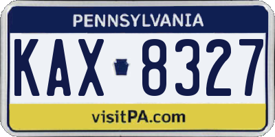 PA license plate KAX8327