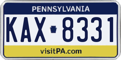 PA license plate KAX8331