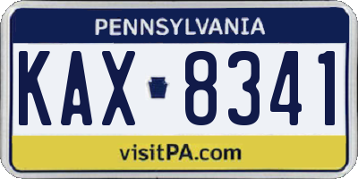 PA license plate KAX8341