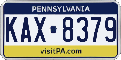 PA license plate KAX8379