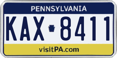 PA license plate KAX8411