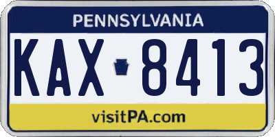 PA license plate KAX8413