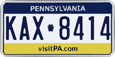 PA license plate KAX8414