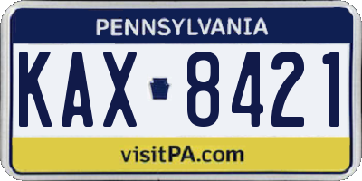 PA license plate KAX8421
