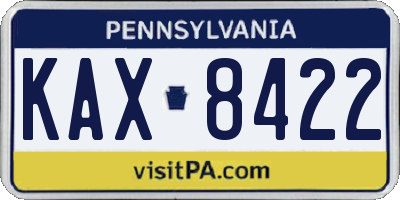 PA license plate KAX8422