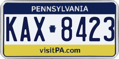 PA license plate KAX8423