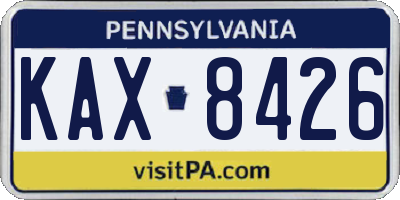 PA license plate KAX8426