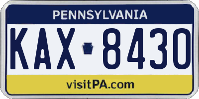 PA license plate KAX8430