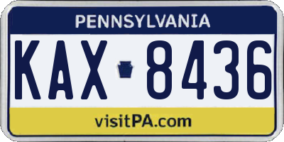 PA license plate KAX8436