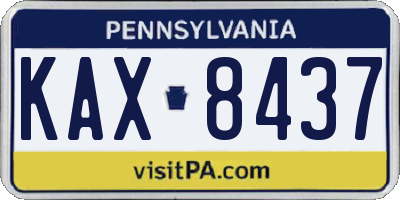 PA license plate KAX8437