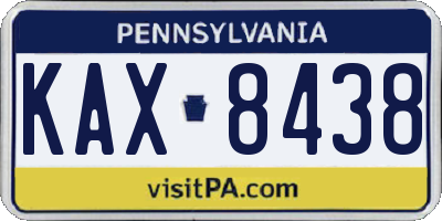 PA license plate KAX8438